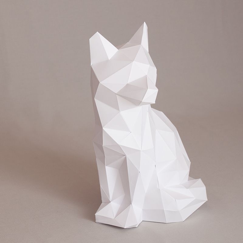 Boîte en bois découpe laser, origami renard, 11,3 x 11,3 x 5cm